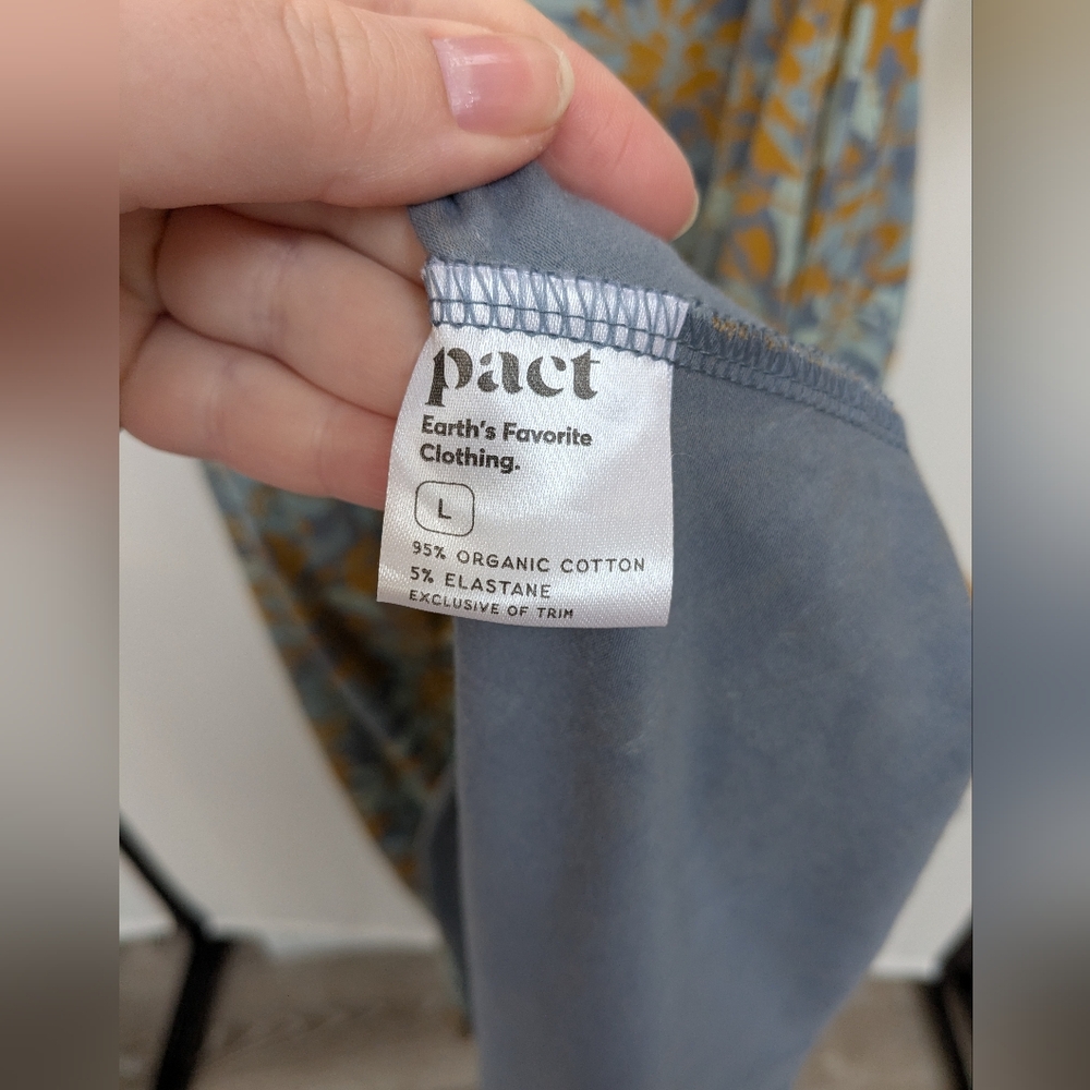 Pact Floral Scoop-Neck Midi Dress in Blue and Mustard - Picture 7 of 12